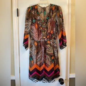 Halo brown print dress, size S